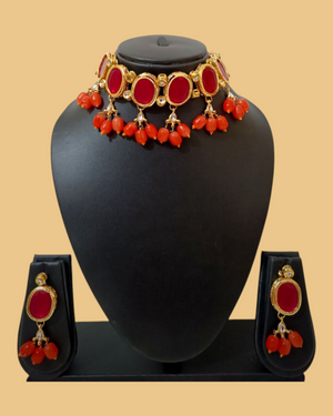 Rani Pink Kundan Choker Necklace set